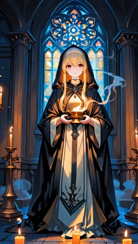 Cathedral Gothic Priestess Stained Glass