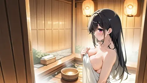 Black Hair Bathhouse Towel Steam