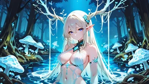 Platinum Blonde Elf Enchanted Pool Forest