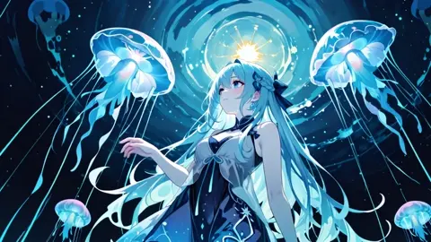 Jellyfish Deep Sea Bioluminescent Blue Hair