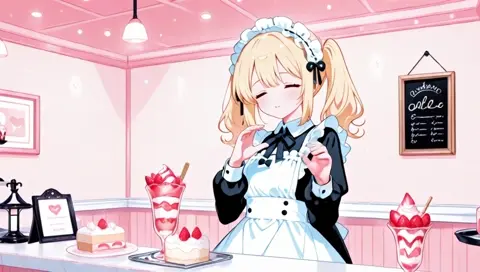 Strawberry Blonde Maid Cafe Parfait