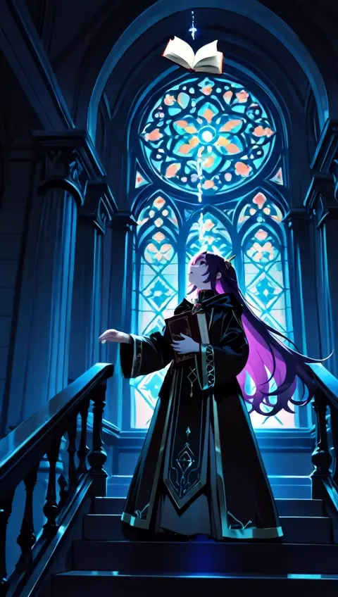 Library Spiral Staircase Books Floating