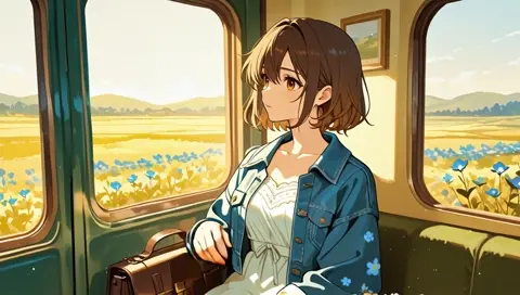 Train Journey Countryside Window