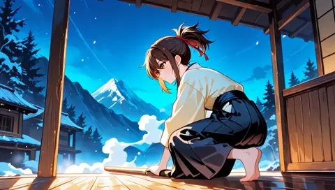 Sword Training Martial Arts Dawn Mountains