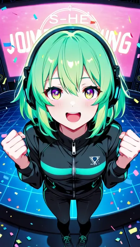 Esports Tournament Victory Green Hair