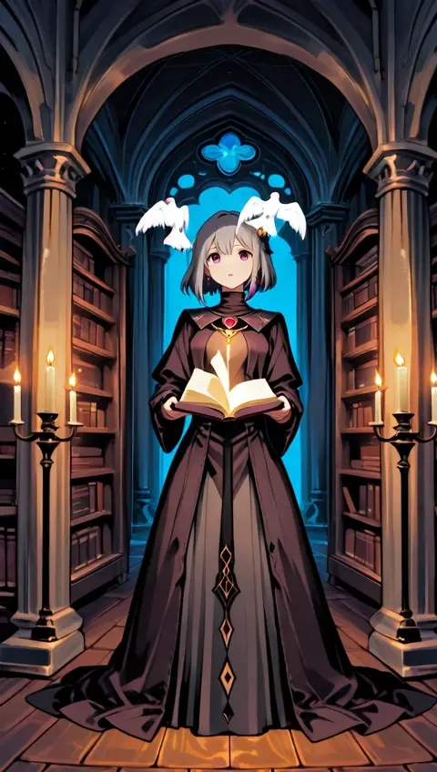 Library Ancient Flying Books Scenery