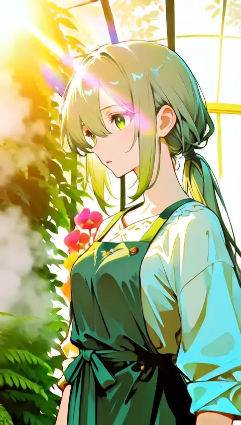 Greenhouse Botanical Flowers Green Hair