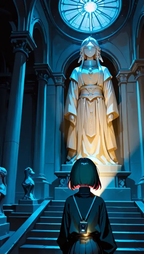 Museum Gallery Night Statues